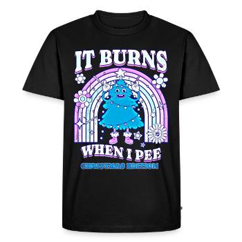 Winter Edition "It Burns when i Pee"! sarcastic - Men's Premium Organic T-Shirt - black - Front - Nico (187cm)