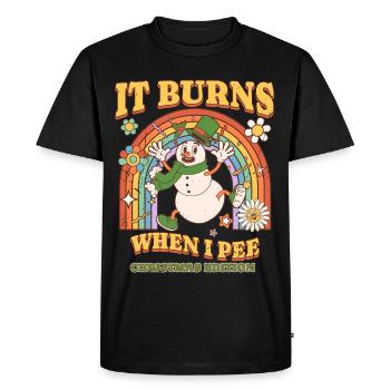 Winter Edition "It Burns when i Pee"! sarcastic - Men's Premium Organic T-Shirt - black - Front - Nico (187cm)