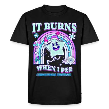 Winter Edition "It Burns when i Pee"! sarcastic - Men's Premium Organic T-Shirt - black - Front - Nico (187cm)