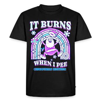 Winter Edition "It Burns when i Pee"! sarcastic - Men's Premium Organic T-Shirt - black - Front - Nico (187cm)