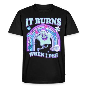 Winter Edition "It Burns when i Pee"! sarcastic - Men's Premium Organic T-Shirt - black - Front - Nico (187cm)
