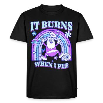 Winter Edition "It Burns when i Pee"! sarcastic - Men's Premium Organic T-Shirt - black - Front - Nico (187cm)