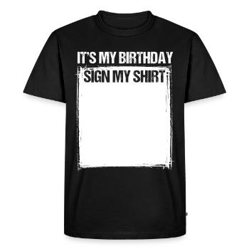 Cadeau Rond Fête d’anniversaire Célébration Anniversaire - T-shirt Premium bio Homme - noir - Devant - Nico (187cm)