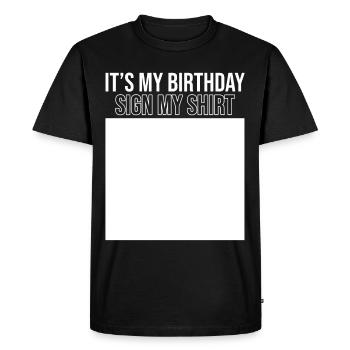 Cadeau Rond Fête d’anniversaire Célébration Anniversaire - T-shirt Premium bio Homme - noir - Devant - Nico (187cm)