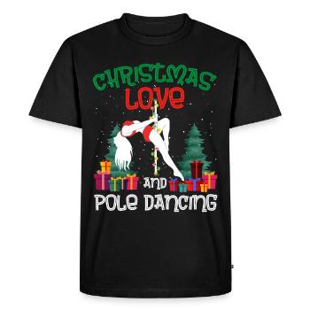 Poledan Tänzerin, Pole Dancing Weihnachten Liebe - Männer Premium Bio T-Shirt - Schwarz - Vorne - Nico (187cm)