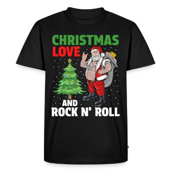 Heavy Hard Metal Christmas, Love Rock 'n' Roll - Men's Premium Organic T-Shirt - black - Front - Nico (187cm)