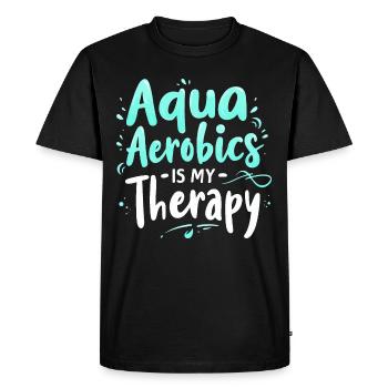 L’aquagym est ma thérapie - T-shirt Premium bio Homme - noir - Devant - Nico (187cm)