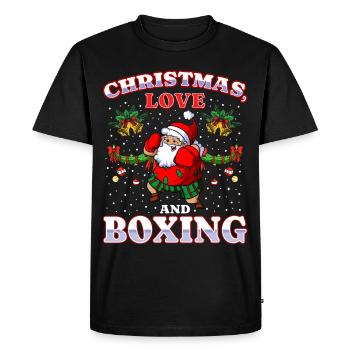 Amour de Noël Boxer Boxer Cadeau de Noël - T-shirt Premium bio Homme - noir - Devant - Nico (187cm)