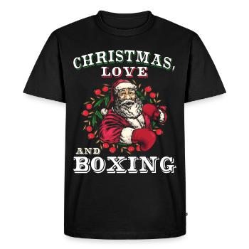 Amour de Noël Boxer Boxer Cadeau de Noël - T-shirt Premium bio Homme - noir - Devant - Nico (187cm)