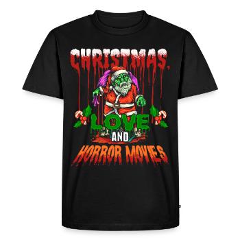 Film d’horreur Zombie Père Noël Noël Amour Horreur - T-shirt Premium bio Homme - noir - Devant - Nico (187cm)