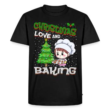Christmas, Love and Baking, Sweet Holiday Joy - Men's Premium Organic T-Shirt - black - Front - Nico (187cm)