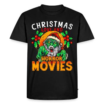 Film d’horreur Zombie Père Noël Noël Amour Horreur - T-shirt Premium bio Homme - noir - Devant - Nico (187cm)