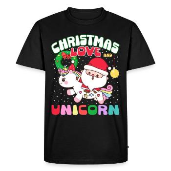 Unicorn Horses Riders Christmas Love Riding - Men's Premium Organic T-Shirt - black - Front - Nico (187cm)