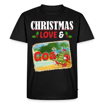 Christmas Disco, Rave, Techno, House, Goa, Party - Men's Premium Organic T-Shirt - black - Front - Nico (187cm)