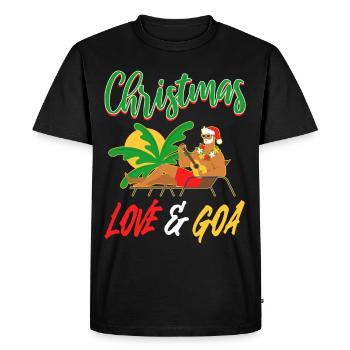 Christmas Disco, Rave, Techno, House, Goa, Party - Men's Premium Organic T-Shirt - black - Front - Nico (187cm)