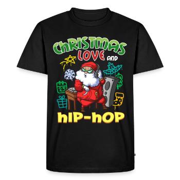 Noël, l’amour et le hip-hop, le look le plus frais du Père Noël - T-shirt Premium bio Homme - noir - Devant - Nico (187cm)