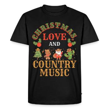 Noël, Amour Musique Country Concerts de Noël - T-shirt Premium bio Homme - noir - Devant - Nico (187cm)