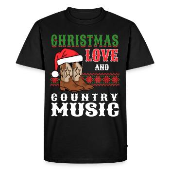 Noël, Amour Musique Country Concerts de Noël - T-shirt Premium bio Homme - noir - Devant - Nico (187cm)