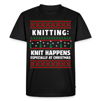 Tenue en maille Joyeux Noël ! Tricot drôle - T-shirt Premium bio Homme - noir - Devant - Nico (187cm)