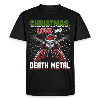 Noël, amour et death metal ! Fans de métal ! - T-shirt Premium bio Homme - noir - Devant - Nico (187cm)