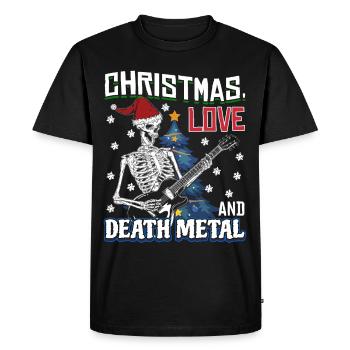 Noël, amour et death metal ! Fans de métal ! - T-shirt Premium bio Homme - noir - Devant - Nico (187cm)