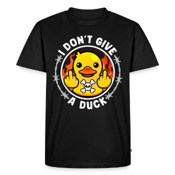 grossier drôle disant « Duck You » Tenue - T-shirt Premium bio Homme - noir - Devant - Nico (187cm)