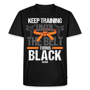 Ceinture noire : Motivation Martial Art Karaté - T-shirt Premium bio Homme - noir - Devant - Nico (187cm)