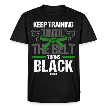 Ceinture noire : Motivation Martial Art Karaté - T-shirt Premium bio Homme - noir - Devant - Nico (187cm)