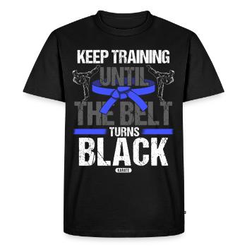 Ceinture noire : Motivation Martial Art Karaté - T-shirt Premium bio Homme - noir - Devant - Nico (187cm)
