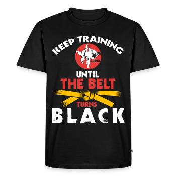Ceinture noire : Motivation Art martial Judo - T-shirt Premium bio Homme - noir - Devant - Nico (187cm)
