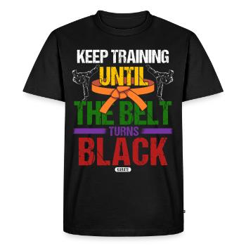 Ceinture noire : Motivation Martial Art Karaté - T-shirt Premium bio Homme - noir - Devant - Nico (187cm)
