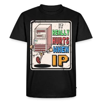 IT Geek, PC Accessories Storage Devices Evolution - Men's Premium Organic T-Shirt - black - Front - Nico (187cm)
