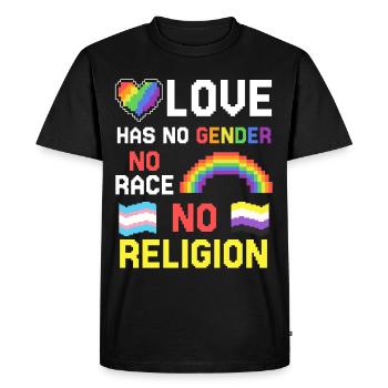 Gender Lesbians, Gays, Trans, Queer Rainbow - Men's Premium Organic T-Shirt - black - Front - Nico (187cm)