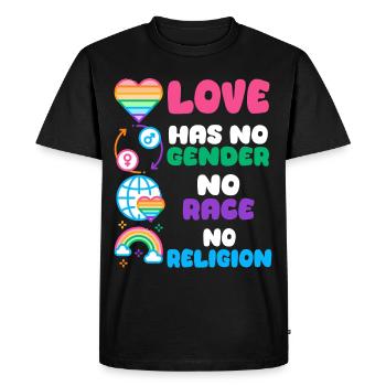 Gender Lesbians, Gays, Trans, Queer Rainbow - Men's Premium Organic T-Shirt - black - Front - Nico (187cm)
