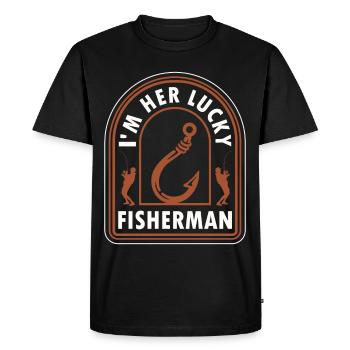 Fishing, fishing, fishing and pike fishing - Men's Premium Organic T-Shirt - black - Front - Nico (187cm)