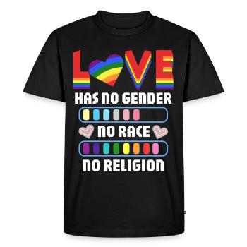 Love A Statement for Equality Diversity - Men's Premium Organic T-Shirt - black - Front - Nico (187cm)