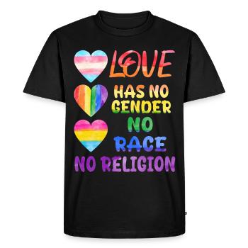 Love A Statement for Equality Diversity - Men's Premium Organic T-Shirt - black - Front - Nico (187cm)