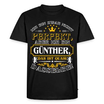 Drôle de GÜNTHER pour sa fête avec le nom - T-shirt Premium bio Homme - noir - Devant - Nico (187cm)