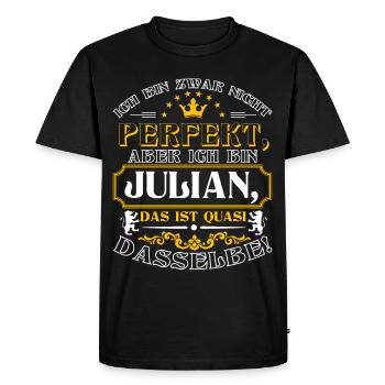 Drôle de JULIAN pour la Journée du Nom avec Nom Nom - T-shirt Premium bio Homme - noir - Devant - Nico (187cm)
