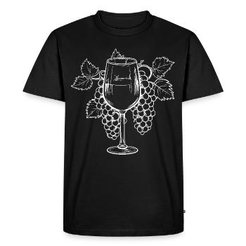 Wine Glass Grapes Wine - Men's Premium Organic T-Shirt - black - Front - Nico (187cm)