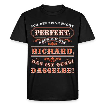 Drôle de RICHARD pour la Journée du Nom avec Nom Nom - T-shirt Premium bio Homme - noir - Devant - Nico (187cm)