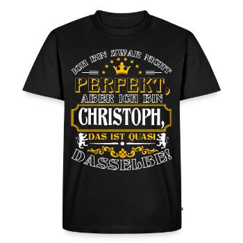 Funny CHRISTOPH for name day with name name - Men's Premium Organic T-Shirt - black - Front - Nico (187cm)