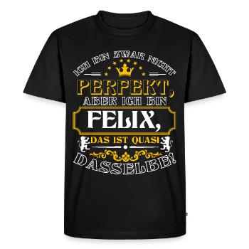 Lustiges FELIX zum Namenstag mit Name Namens - Männer Premium Bio T-Shirt - Schwarz - Vorne - Nico (187cm)