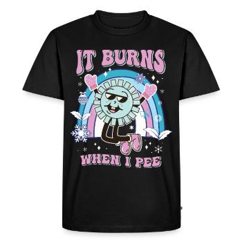 Winter Edition "It Burns when i Pee"! sarcastic - Men's Premium Organic T-Shirt - black - Front - Nico (187cm)