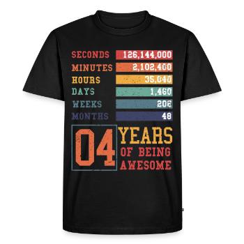 4 years old! Birthday gift for 4th birthday - Men's Premium Organic T-Shirt - black - Front - Nico (187cm)