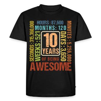 10 Jahre alt! Geburtstagsgeschenk 10. Geburtstag - Männer Premium Bio T-Shirt - Schwarz - Vorne - Nico (187cm)