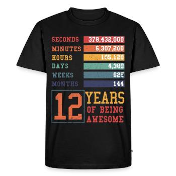 12 ans ! Cadeau d’anniversaire 12e anniversaire - T-shirt Premium bio Homme - noir - Devant - Nico (187cm)