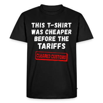 Ce T-shirt était moins cher avant les tarifs douaniers - T-shirt Premium bio Homme - noir - Devant - Nico (187cm)