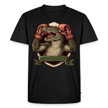 Alligator Boxer MMA Logo - T-shirt Premium bio Homme - noir - Devant - Nico (187cm)