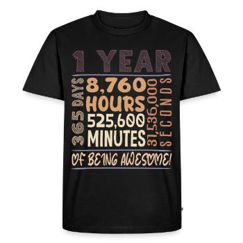 Tenue d’anniversaire pour 1 an ! 1er anniversaire - T-shirt Premium bio Homme - noir - Devant - Nico (187cm)